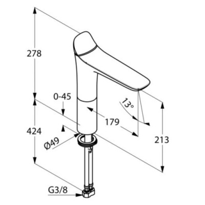 Смеситель для умывальника DN 15 Ambienta (532960575), Kludi