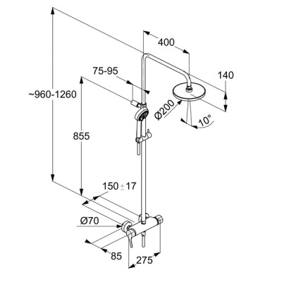 Душова система Dual Shower System Logo (6808505-00), Kludi Душова система Dual Shower System Logo (6808505-00), Kludi
