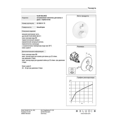 Змішувач Balance (528309175) білий, Kludi Змішувач Balance (528309175) білий, Kludi