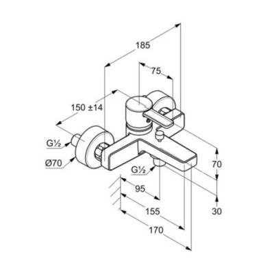 Смеситель для ванны DN 15 Zenta (386700575), Kludi Смеситель для ванны DN 15 Zenta (386700575), Kludi