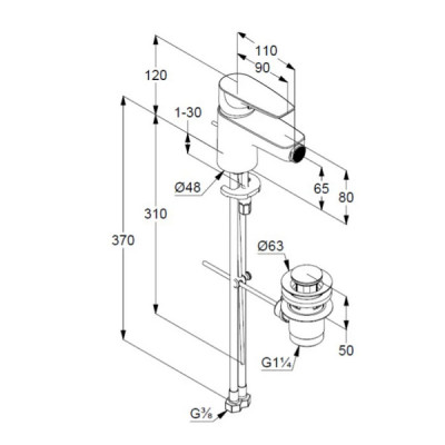 Смеситель для биде DN 15 Pure&Solid (342160575), Kludi Смеситель для биде DN 15 Pure&Solid (342160575), Kludi