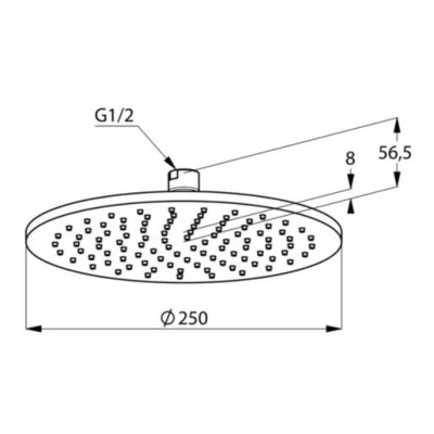 Верхний душ DN 15 A-QA (6432587-00) черный, Kludi Верхний душ DN 15 A-QA (6432587-00) черный, Kludi
