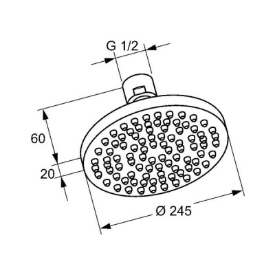 Верхній душ DN-15 A-QA (6652105-00), Kludi Верхній душ DN-15 A-QA (6652105-00), Kludi