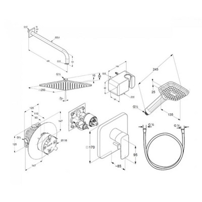 Душевая система 7 в 1 Pure&Easy (406300575), Kludi Душевая система 7 в 1 Pure&Easy (406300575), Kludi