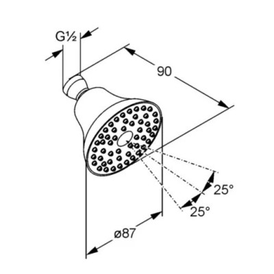 Верхний душ 1S DN-15 A-QA (6219105-00), Kludi Верхний душ 1S DN-15 A-QA (6219105-00), Kludi