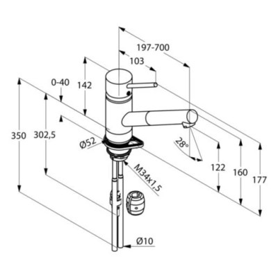 Змішувач для кухні DN 8 Scope (339310575), Kludi