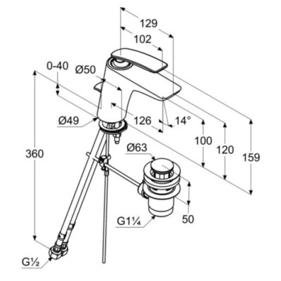 Змішувач для умивальника DN 10 Balance (520239175) білий, Kludi Змішувач для умивальника DN 10 Balance (520239175) білий, Kludi
