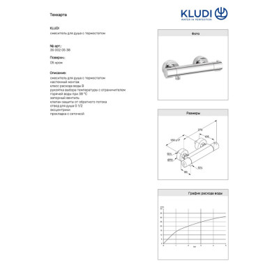 Смеситель для душа Basic (350020538), Kludi