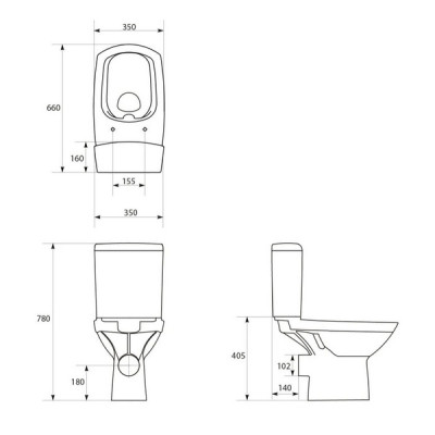 Компакт Carina Clean On 011 с крышкой дюропласт soft-close (CCKZ1012973103), Cersanit
