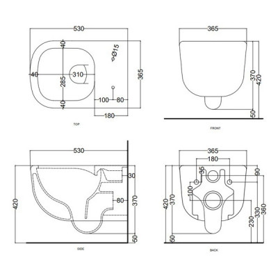 Унітаз підвісний Era Rimless (ERVSK), CIELO Унітаз підвісний Era Rimless (ERVSK), CIELO