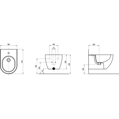 Біде підвісне UNI CHROME (X01517), RAVAK Біде підвісне UNI CHROME (X01517), RAVAK