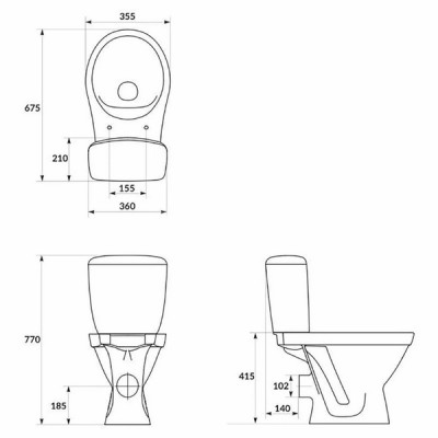 Компакт Cersania 705 SimpleOn 011 з кришкою Slim дюропласт soft-close (CCKZ1014916402) Cersanit