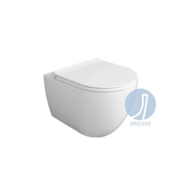 Унитаз подвесной Vignoni XS Rimless с крышкой soft-close VI28-F85-VI006XS Glossy White SIMAS
