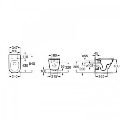 Подвесной унитаз Gap Rimless с крышкой soft-close (А34H47C000), Roca