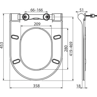 Кришка для унітаза UNI CHROME Slim SoftClose (X01550), RAVAK Кришка для унітаза UNI CHROME Slim SoftClose (X01550), RAVAK