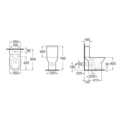 Компакт Debba Round Rimless с крышкой soft-close (A34D99P000), Roca