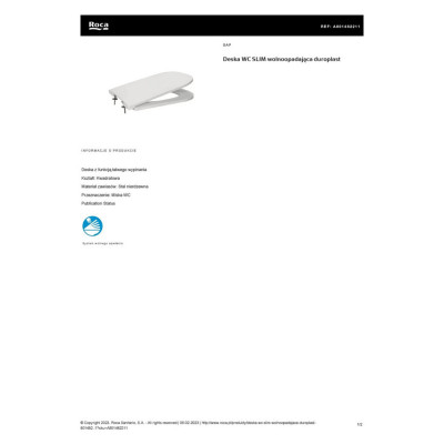 Кришка для унітаза Gap Slim soft-close A801482211 Roca