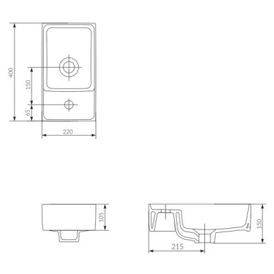 Умывальник 40 см Crea (CCWF1007298215), Cersanit Умывальник 40 см Crea (CCWF1007298215), Cersanit