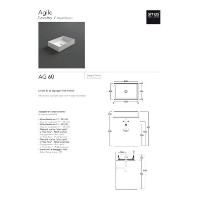 Умивальник AG 60 Agile (AG60NM) Black matt SIMAS