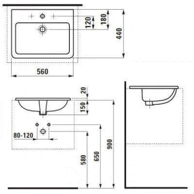 Умивальник Laufen Pro S 560 мм H8189630001041 LAUFEN