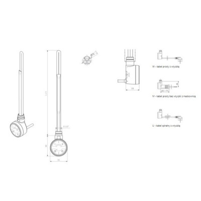 ТЕН з кабелем спіральним MOA 400W Chrome Terma
