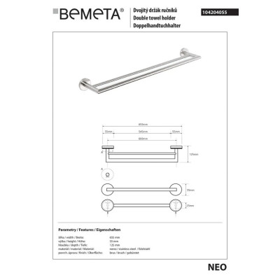 Полотенцедержатель Neo (104204055), Bemeta Полотенцедержатель Neo (104204055), Bemeta