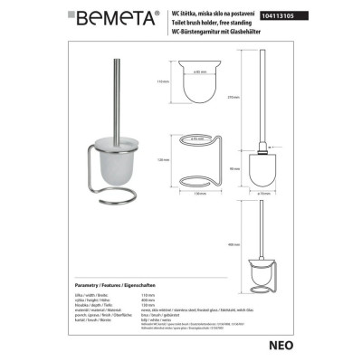 104113105 NEO: Туалетная щетка Bemeta Чехия 104113105 NEO: Туалетная щетка Bemeta Чехия