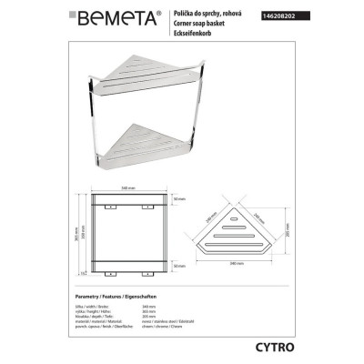 Mыльница угловая Cytro (146208202), Bemeta Mыльница угловая Cytro (146208202), Bemeta