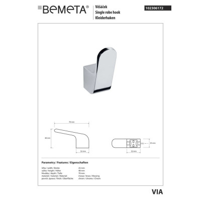 102306172 Via Гачок Bemeta Чехія