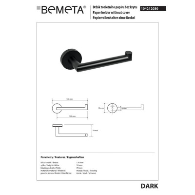 Держатель для туалетной бумаги Dark (104212030), Bemeta Держатель для туалетной бумаги Dark (104212030), Bemeta