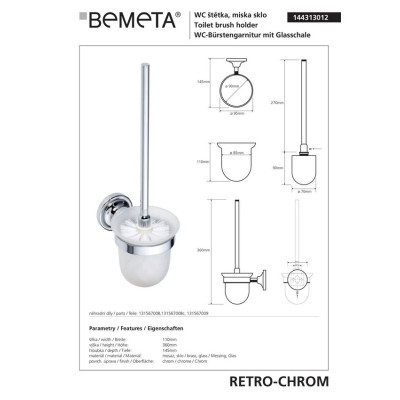 144313012 Retro Щітка для унітаза , Bemeta 144313012 Retro Щітка для унітаза , Bemeta