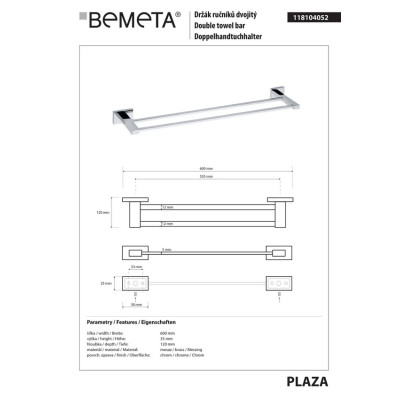 Полотенцедержатель Plaza (118104052), Bemeta Полотенцедержатель Plaza (118104052), Bemeta