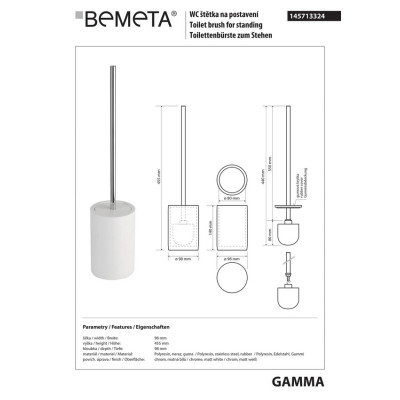 145713324 Gamma: Щетка WC напольная, белый Bemeta Чехия 145713324 Gamma: Щетка WC напольная, белый Bemeta Чехия