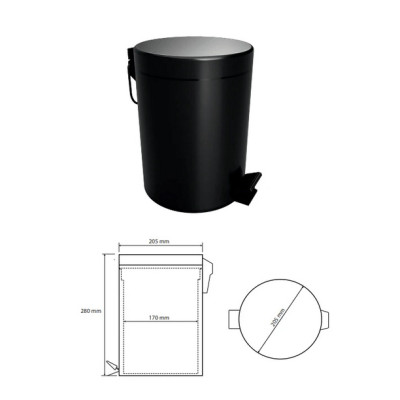 Мусорное ведро 5L 104315010 DARK "Soft Close" Bemeta Чехия Мусорное ведро 5L 104315010 DARK "Soft Close" Bemeta Чехия