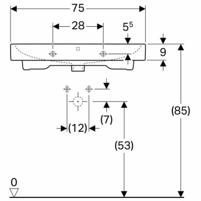 Раковина Geberit iCon124075000 75 см Раковина Geberit iCon124075000 75 см