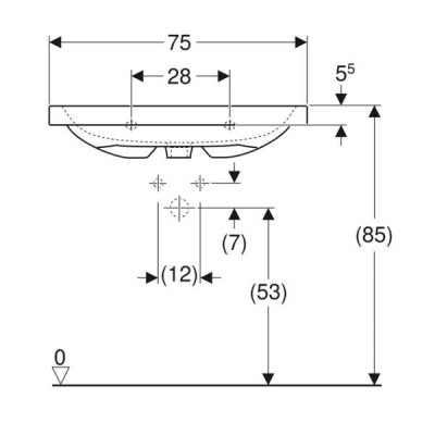 Раковина Geberit 501.848.JT.1, 75 см, білий матовий