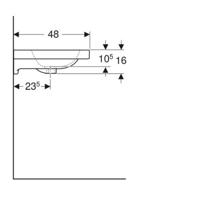 Раковина Geberit 501.848.JT.1, 75 см, білий матовий