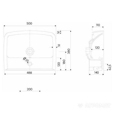 Раковина Kolo Rekord K91952 50 см Раковина Kolo Rekord K91952 50 см