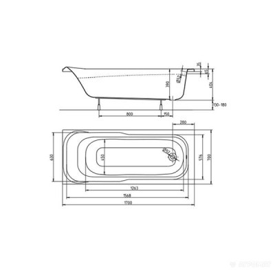 Ванна акрилова Kolo Sensa XWP357000N 170X70 см Ванна акрилова Kolo Sensa XWP357000N 170X70 см