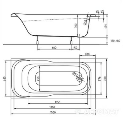 Ванна акрилова Kolo Sensa XWP355000N 150х70 см Ванна акрилова Kolo Sensa XWP355000N 150х70 см