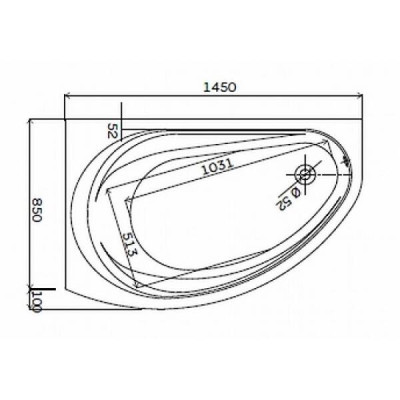 Ванна акрилова Kolo Supero 5533000 145x85 см права з ніжками SN14 Ванна акрилова Kolo Supero 5533000 145x85 см права з ніжками SN14