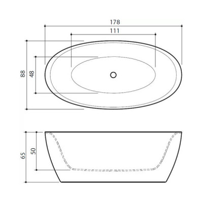 Ванна зі штучного каменю Balteco Senzo 180x90 см Ванна зі штучного каменю Balteco Senzo 180x90 см