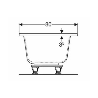 Ванна акрилова Kolo Supero 5363000 180x80 см з ніжками SN14 Ванна акрилова Kolo Supero 5363000 180x80 см з ніжками SN14