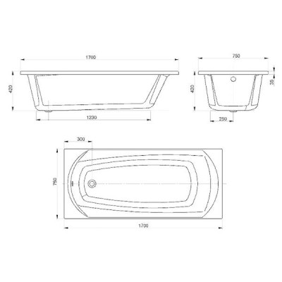 Ванна акрилова Devit Sigma 17075130N Ванна 170х75 см з ніжками Ванна акрилова Devit Sigma 17075130N Ванна 170х75 см з ніжками