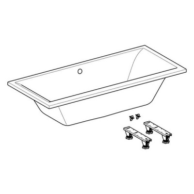 Ванна акрилова Geberit Selnova Square Duo 554.387.01.1 180х80 см з ніжками, білий глянець Ванна акрилова Geberit Selnova Square Duo 554.387.01.1 180х80 см з ніжками, білий глянець