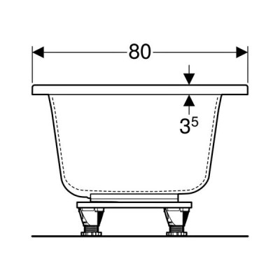 Ванна акрилова Geberit Selnova Square Duo 554.387.01.1 180х80 см з ніжками, білий глянець Ванна акрилова Geberit Selnova Square Duo 554.387.01.1 180х80 см з ніжками, білий глянець