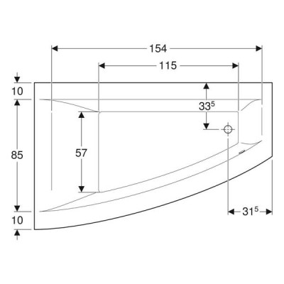 Ванна акрилова Geberit Selnova Square 554.293.01.1 170х105 см випуск справа, з ніжками Ванна акрилова Geberit Selnova Square 554.293.01.1 170х105 см випуск справа, з ніжками