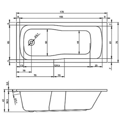Ванна акрилова Devit Comfort 17075234 170x75 см біла з ніжками 207093 Ванна акрилова Devit Comfort 17075234 170x75 см біла з ніжками 207093