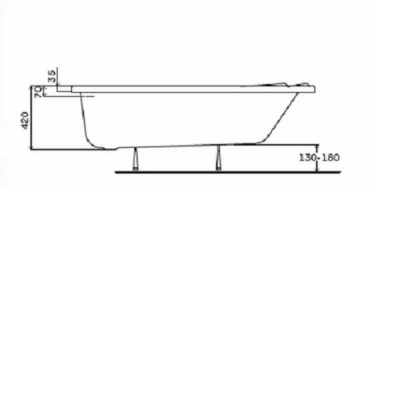 Ванна акрилова KOLO Supero 5536000 асиметрична, злив зліва, 150x100 см з ніжками SN14