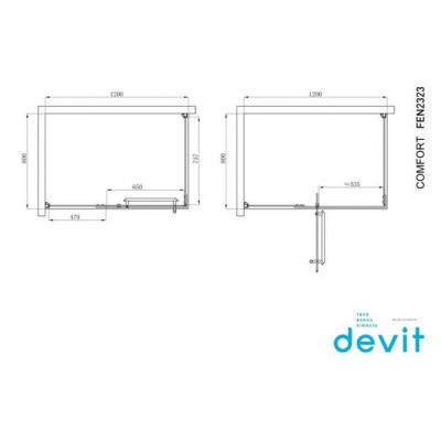 Душова кабіна Devit Comfort FEN2323 120х80 см профіль хром/прозоре скло Душова кабіна Devit Comfort FEN2323 120х80 см профіль хром/прозоре скло